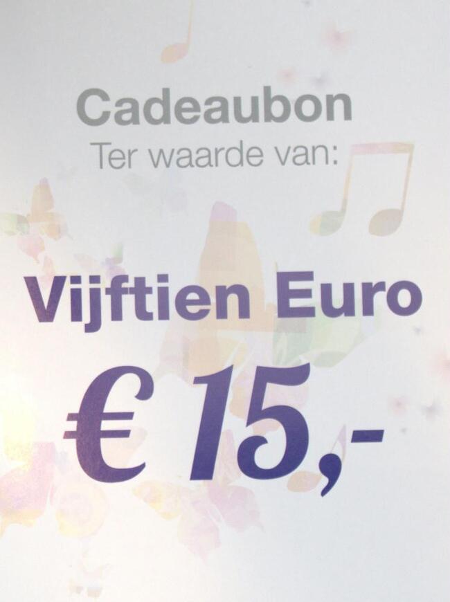 Cadeaubonnen Cadeaubon € 15,=