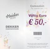 Cadeaubonnen Cadeaubon € 50,=