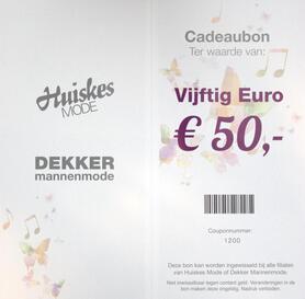 Cadeaubonnen Cadeaubon € 50,=