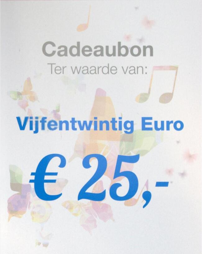 Cadeaubonnen Cadeaubon € 25,=